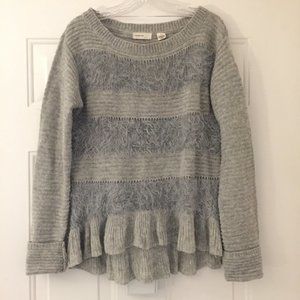 Anthro Sleeping In Snow gray fuzzy sweater